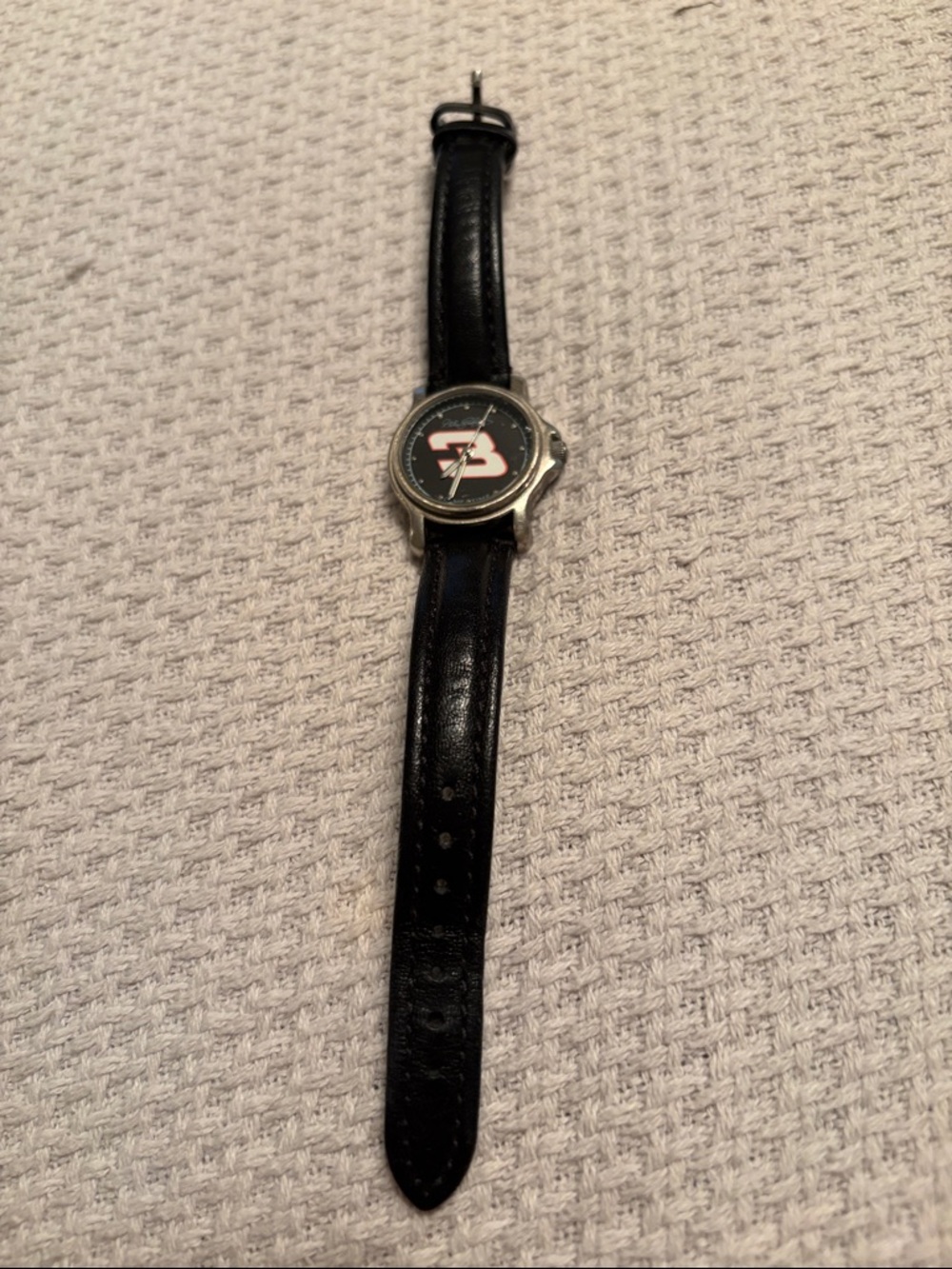 #3 Dale Earnhardt watch with black leather strap